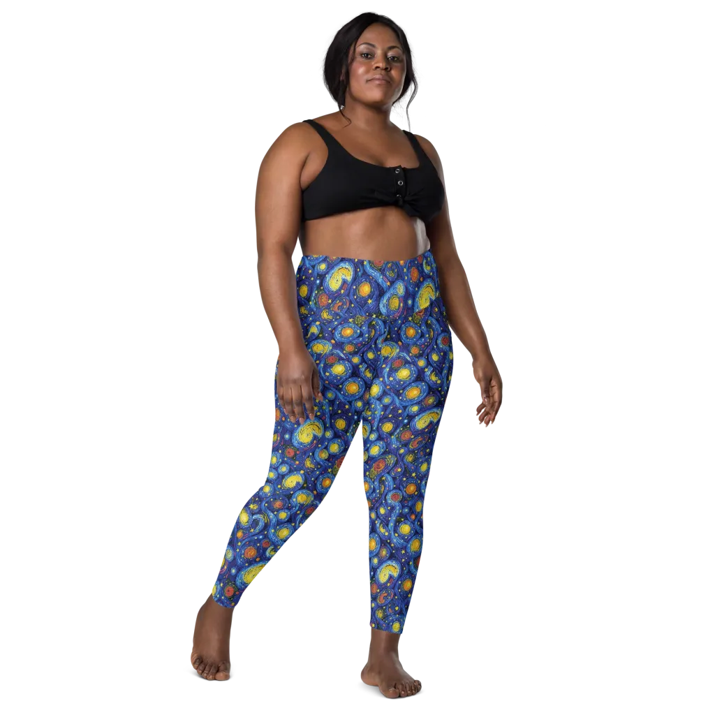 Cosmic Whirl on Leggings with Pockets — Front