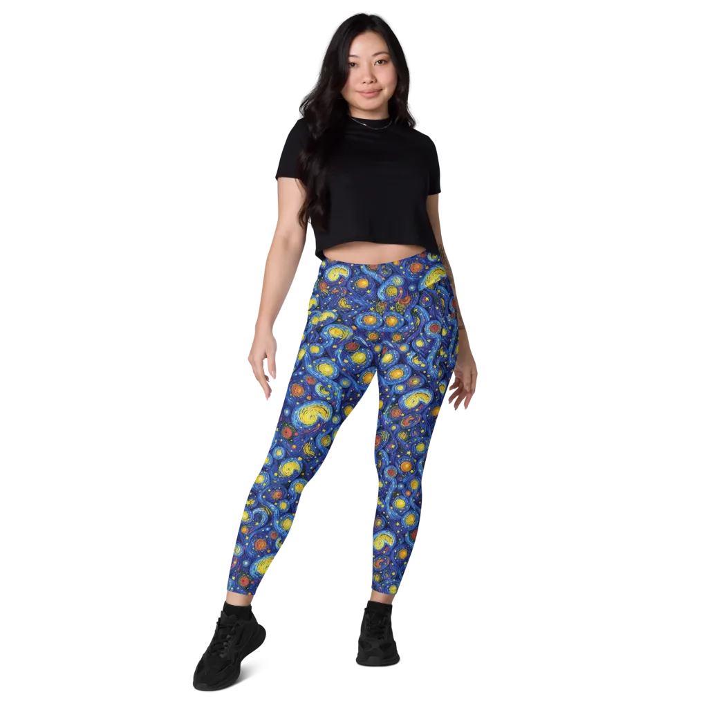 Cosmic Whirl on Leggings with Pockets — Front