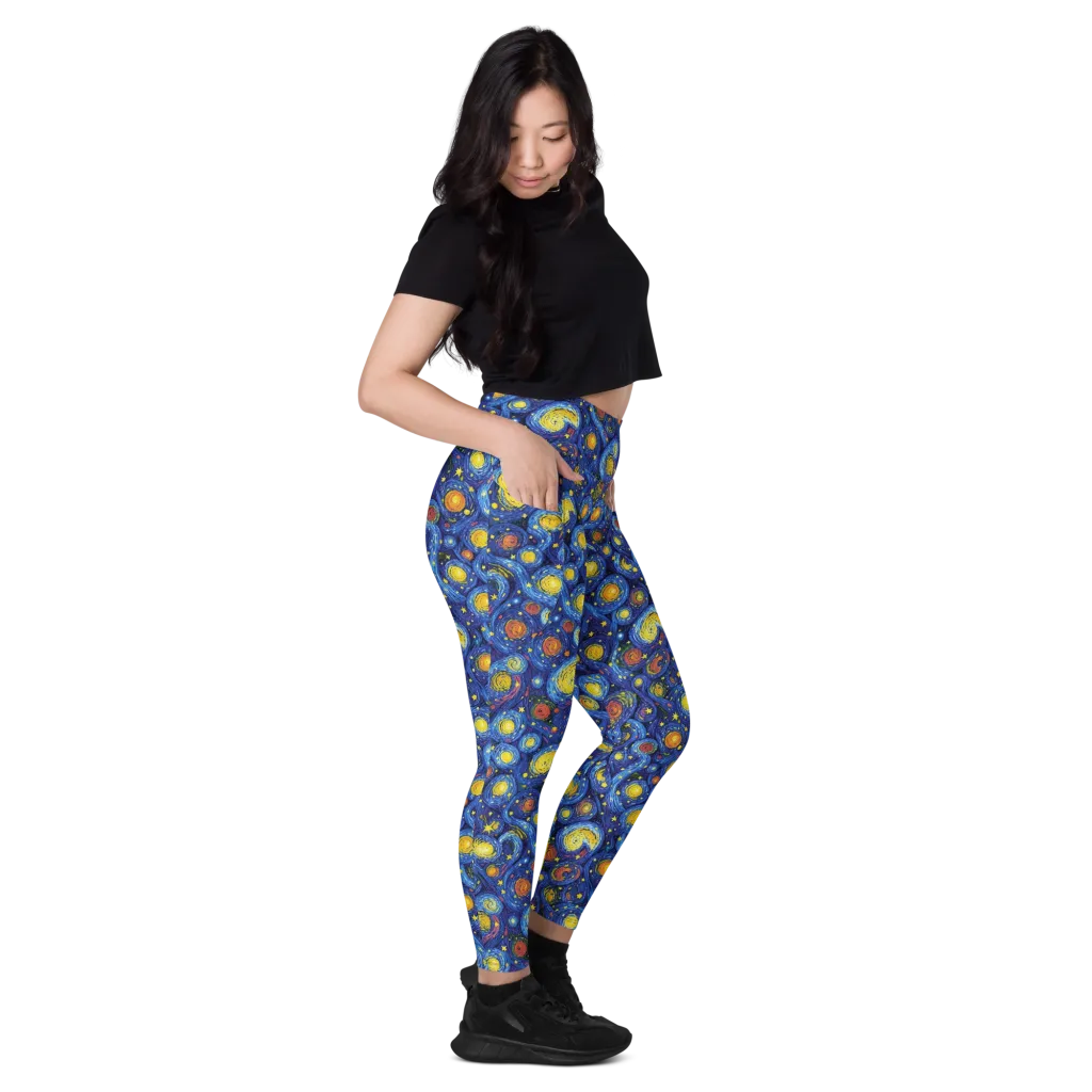 Cosmic Whirl on Leggings with Pockets — Right