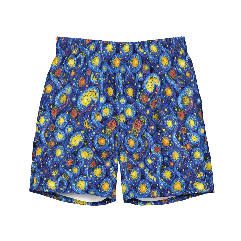 Cosmic Whirl on Swim Trunks — Front