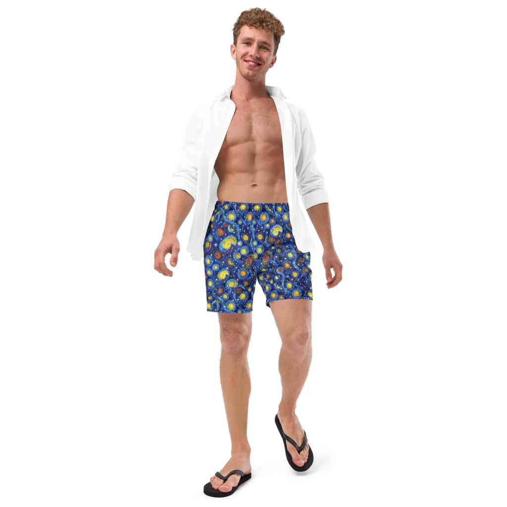 Cosmic Whirl on Swim Trunks — Front