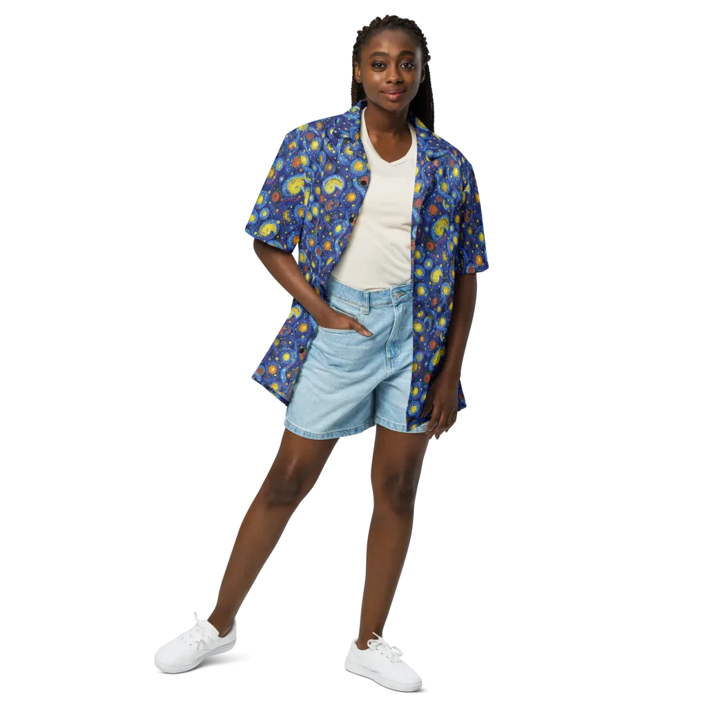 Cosmic Whirl on Button Shirt — Front