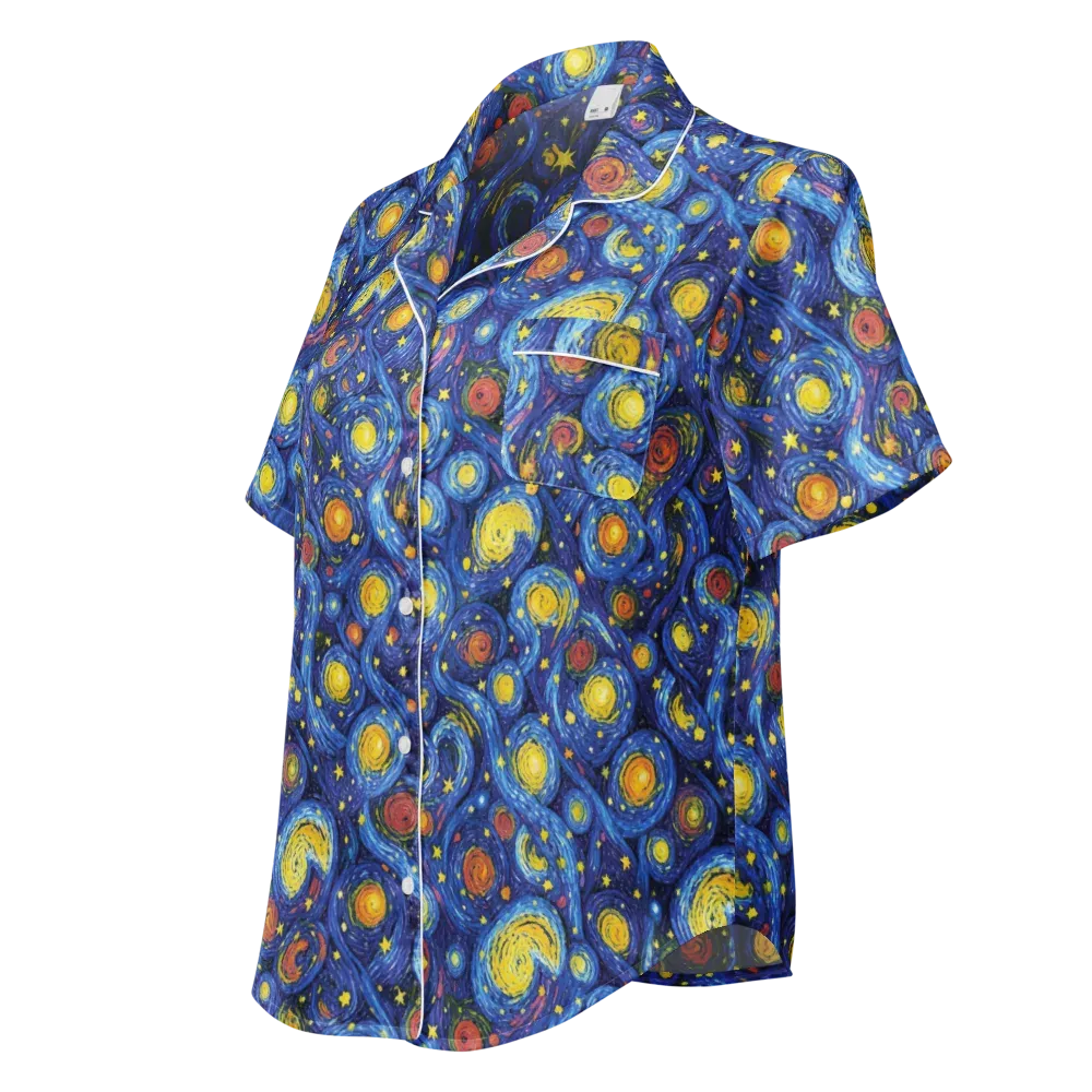Cosmic Whirl on Women's Short Sleeve Pajama Top — Left Front