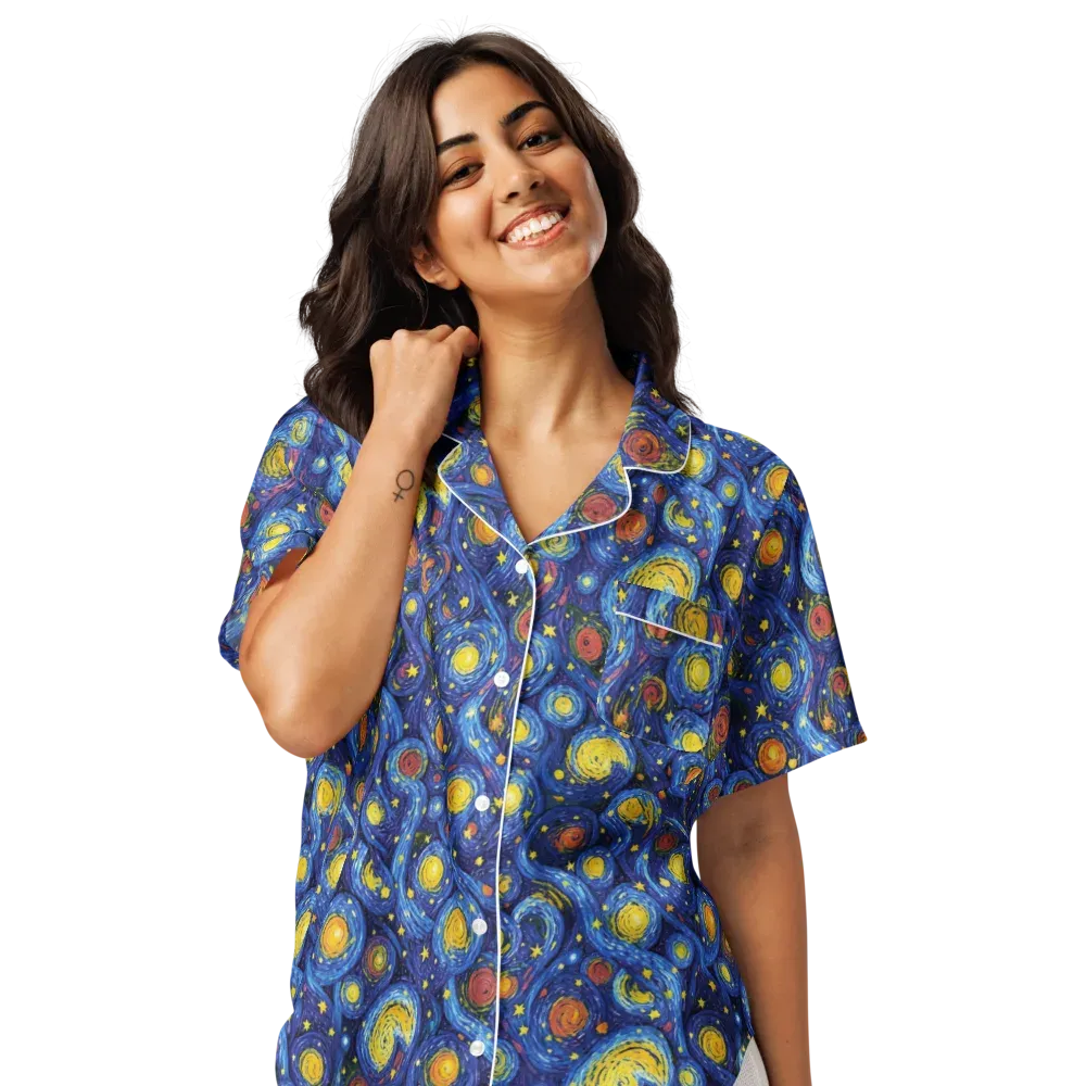 Cosmic Whirl on Women's Short Sleeve Pajama Top — Front