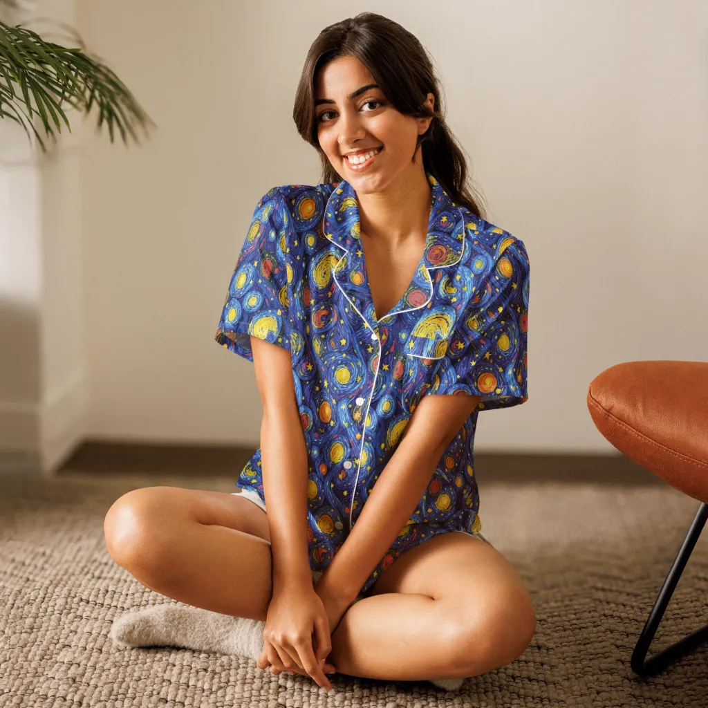 Cosmic Whirl on Women's Short Sleeve Pajama Top — Front