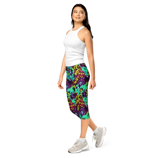 Electric Jurassic on a Capri Leggings