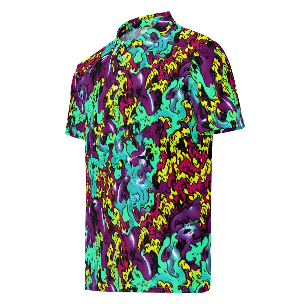 Electric Jurassic on Men's Slim Fit Polo Shirt — Left Front