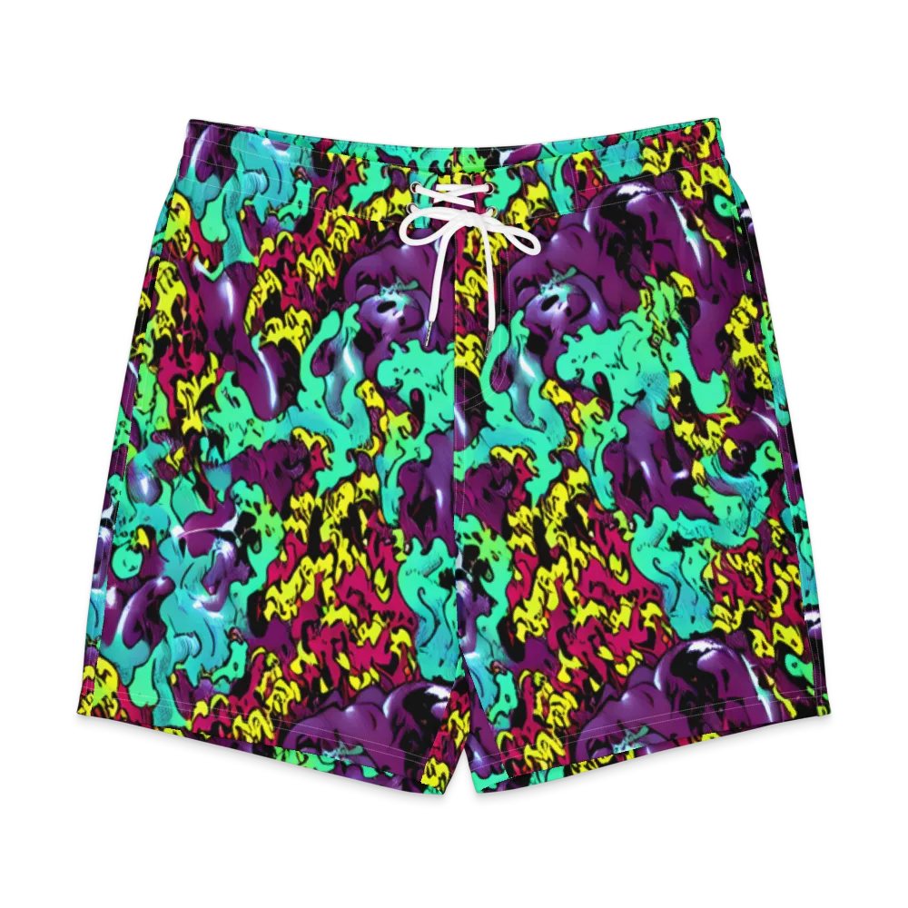 Electric Jurassic on Men's Board Shorts — Front