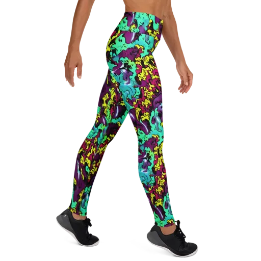 Electric Jurassic on a Yoga Leggings