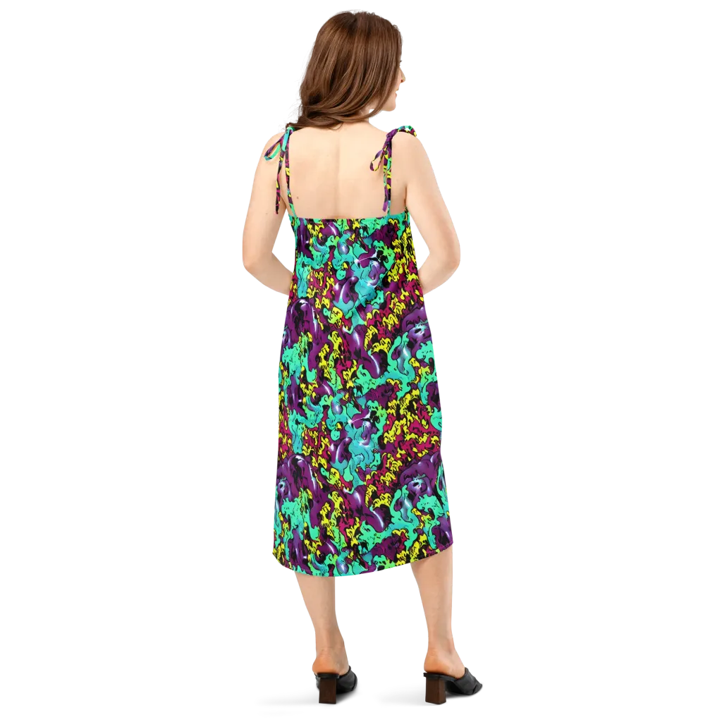 Electric Jurassic on Slip Dress — Back
