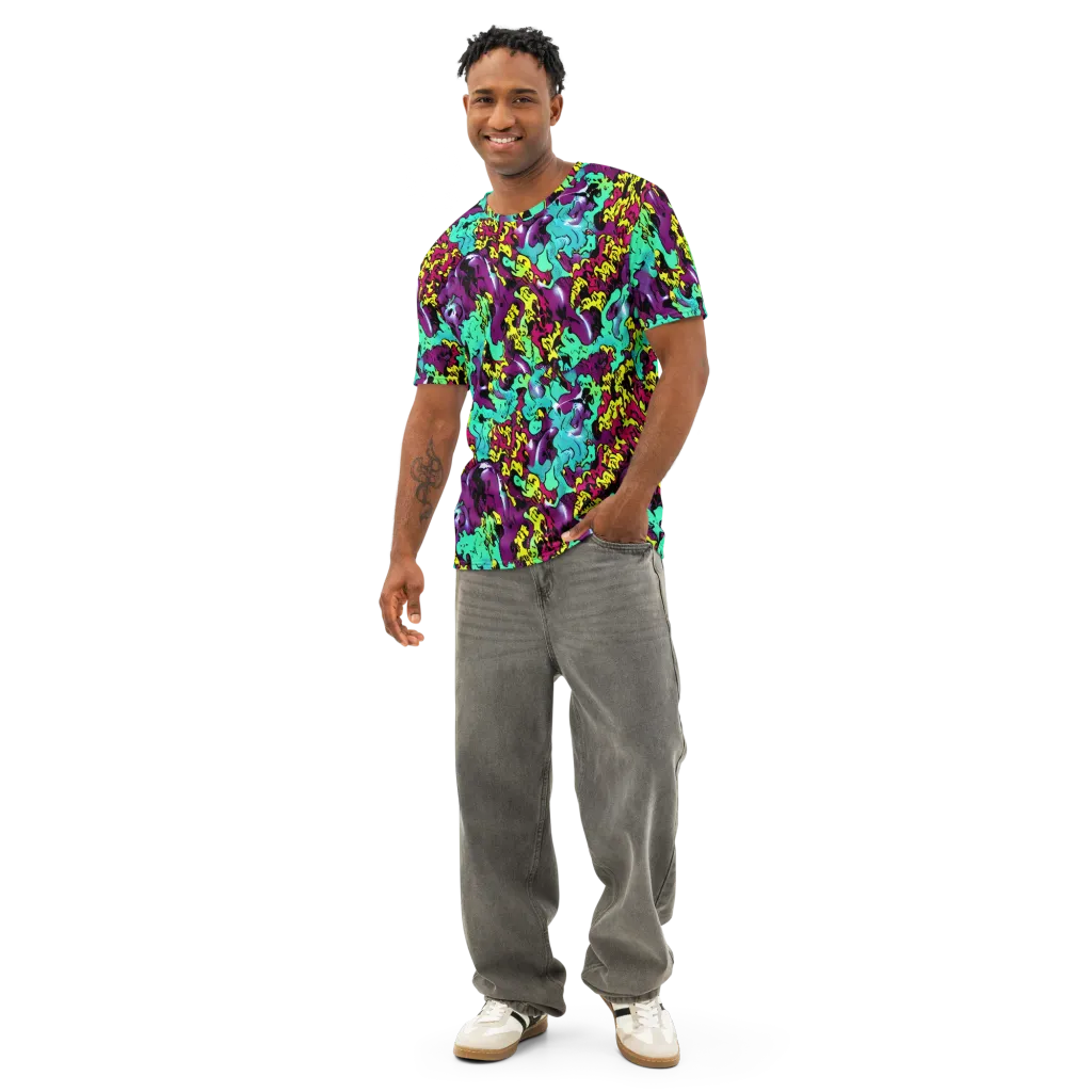Electric Jurassic on Men's Cotton Crew Neck T-Shirt — Front