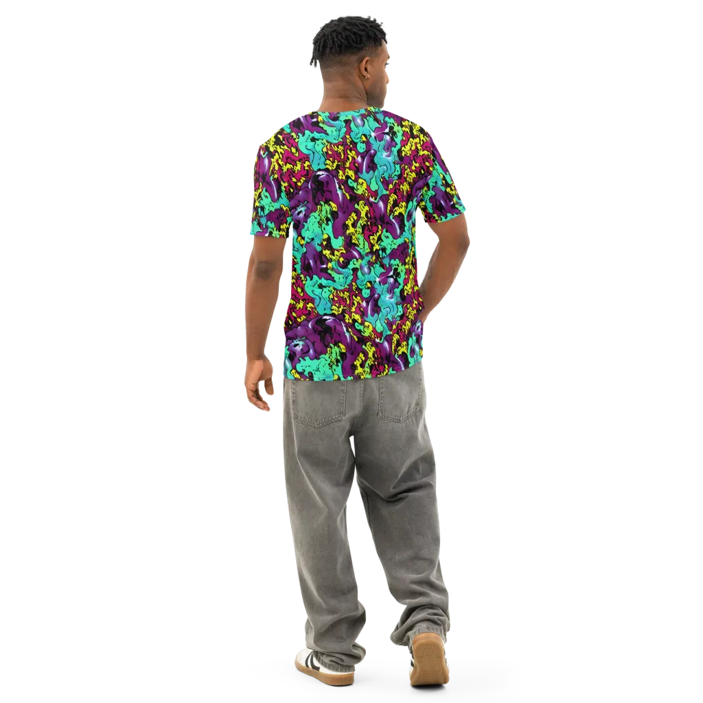 Electric Jurassic on Men's Cotton Crew Neck T-Shirt — Back