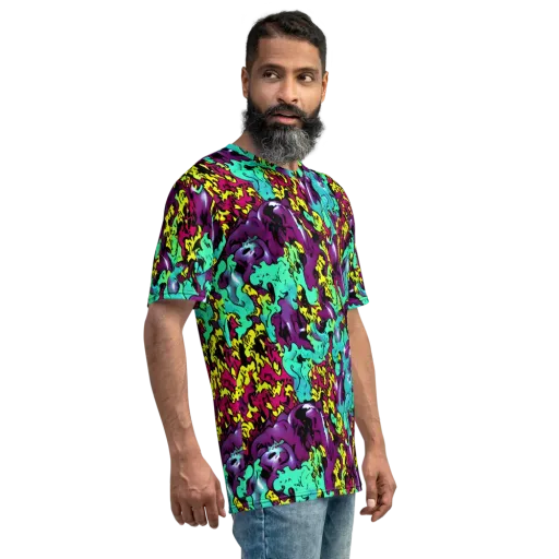 Electric Jurassic on a Men's Crew Neck T-Shirt