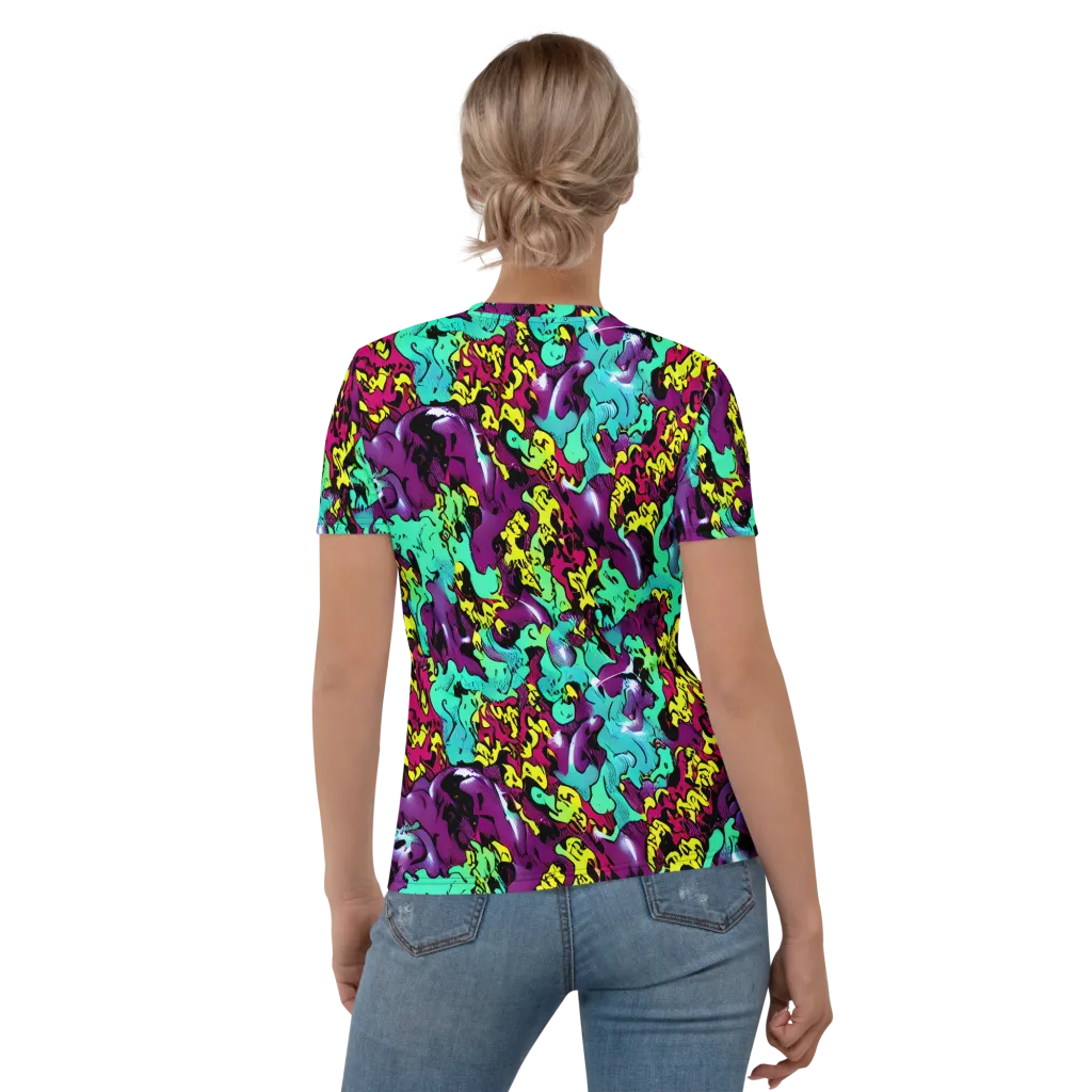 Electric Jurassic on Women's Crew Neck T-Shirt — Back
