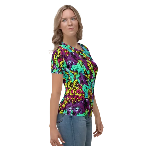 Electric Jurassic on a Women's Crew Neck T-Shirt