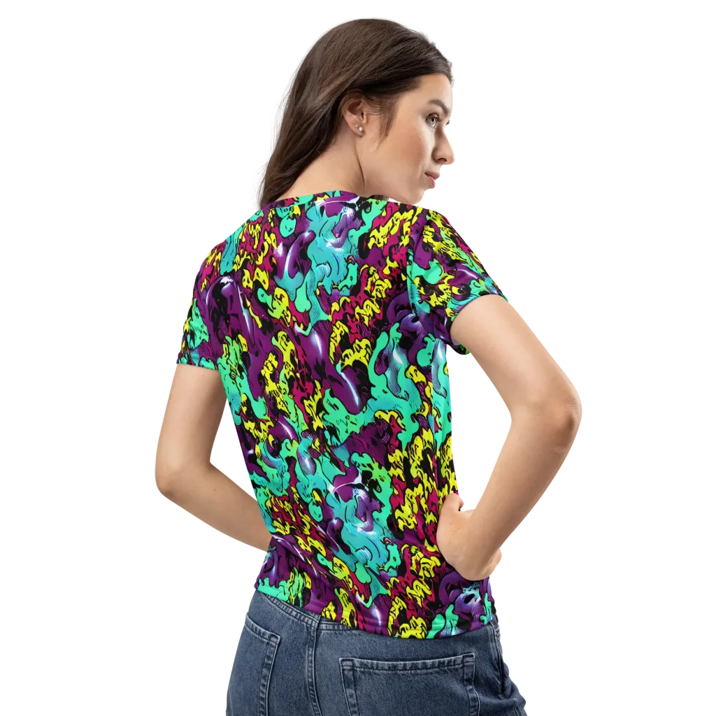 Electric Jurassic on Women's Crew Neck T-Shirt — Back