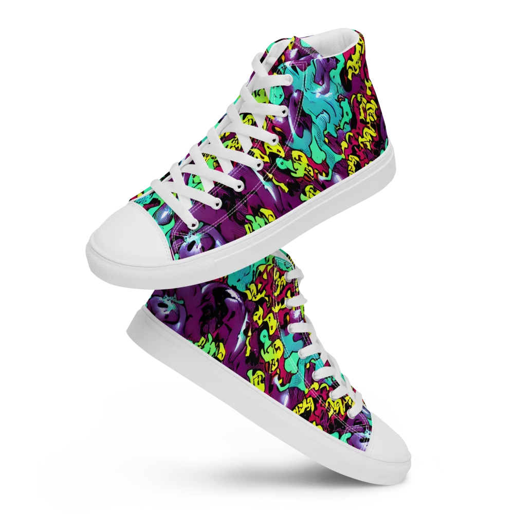 Electric Jurassic on Women's High Top Canvas Shoes — Front
