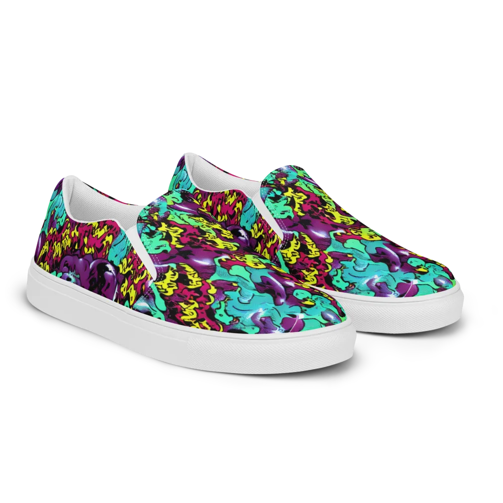 Electric Jurassic on Men's Slip-On Canvas Shoes — Right Front