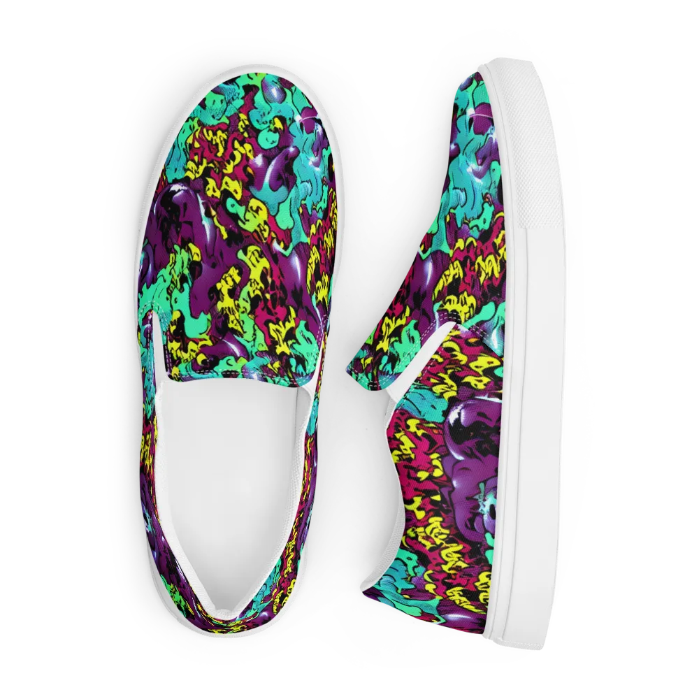 Electric Jurassic on Men's Slip-On Canvas Shoes — Front