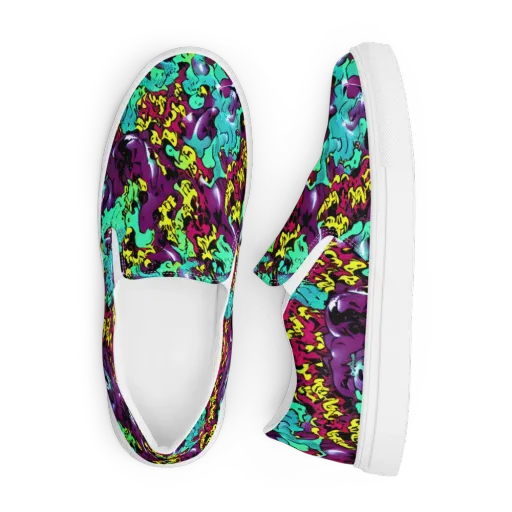 Electric Jurassic on a Men's Slip-On Canvas Shoes