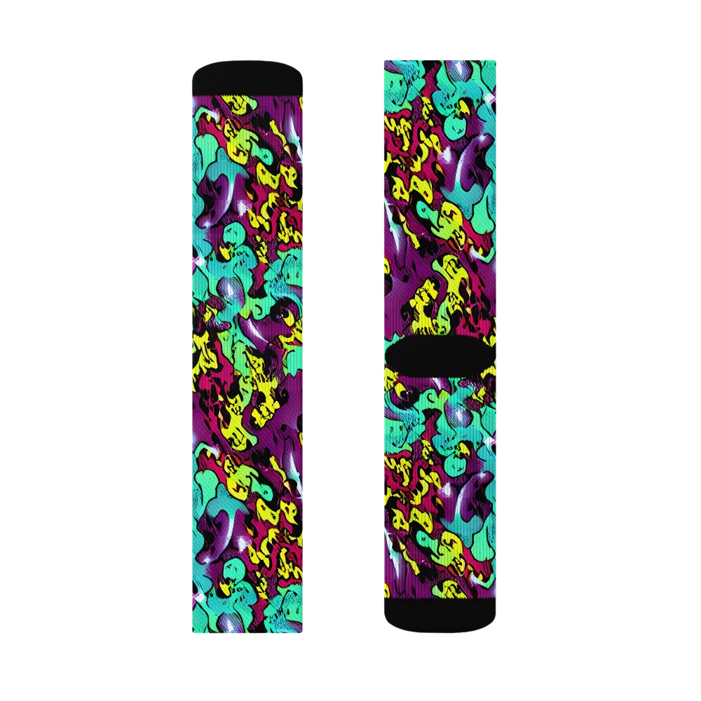 Electric Jurassic on Socks — Right Sock
