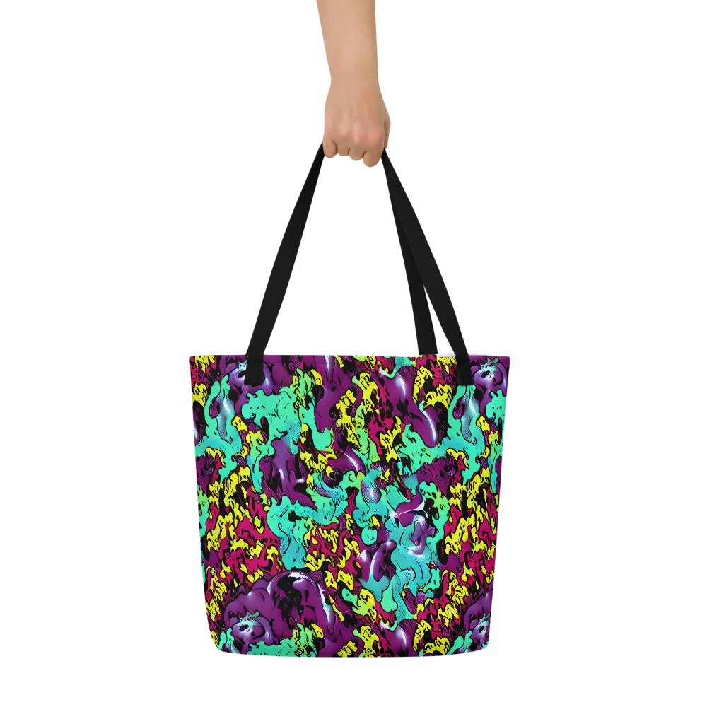 Electric Jurassic on Large Tote Bag W/ Pocket — Front