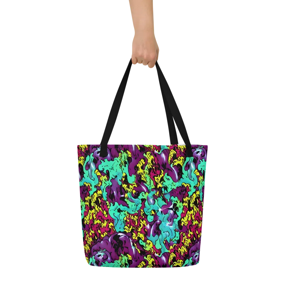 Electric Jurassic on Large Tote Bag W/ Pocket — Front