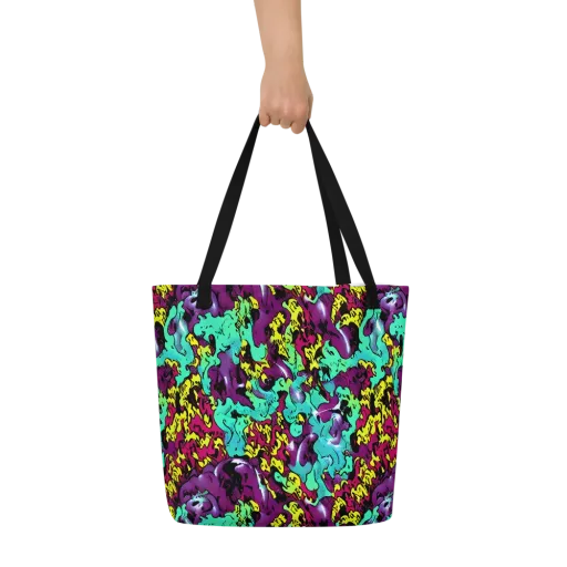 Electric Jurassic on a Large Tote Bag W/ Pocket