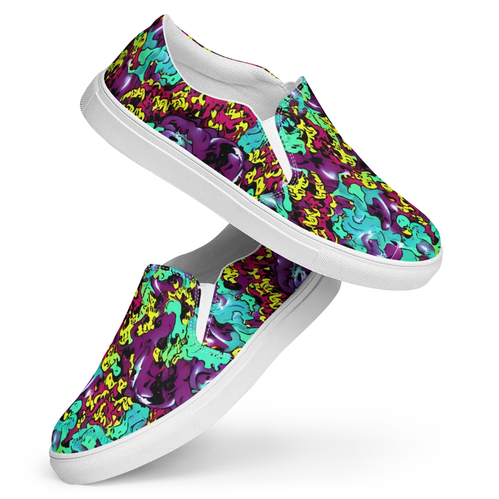 Electric Jurassic on Women's Slip-On Canvas Shoes — Front