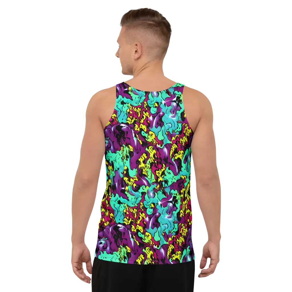 Electric Jurassic on Men's Tank Top — Back