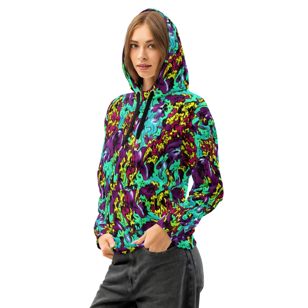 Electric Jurassic on Cotton Hoodie — Left Front