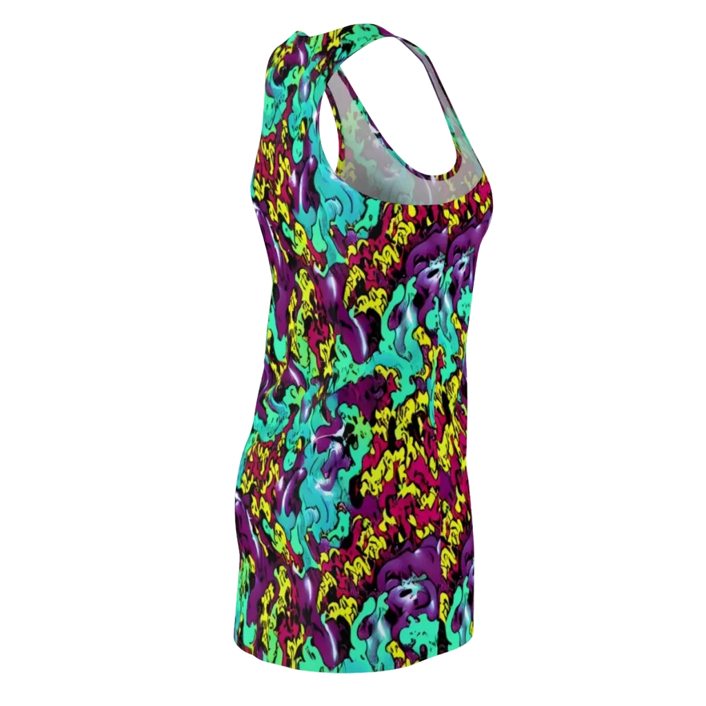 Electric Jurassic on Racerback Dress — Back Side