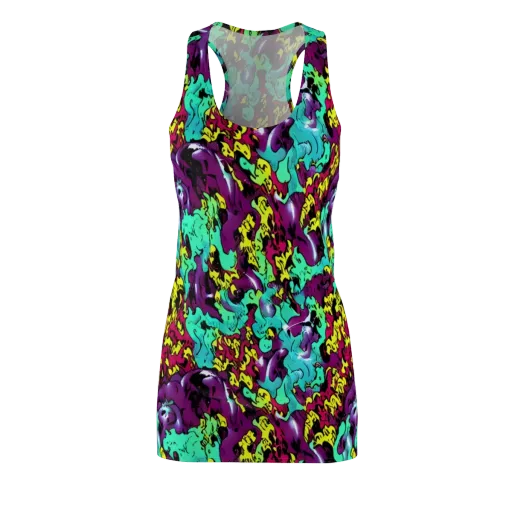 Electric Jurassic on a Racerback Dress