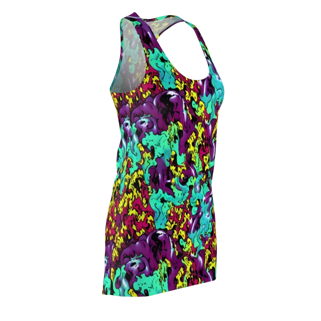 Electric Jurassic on Racerback Dress — Front Side