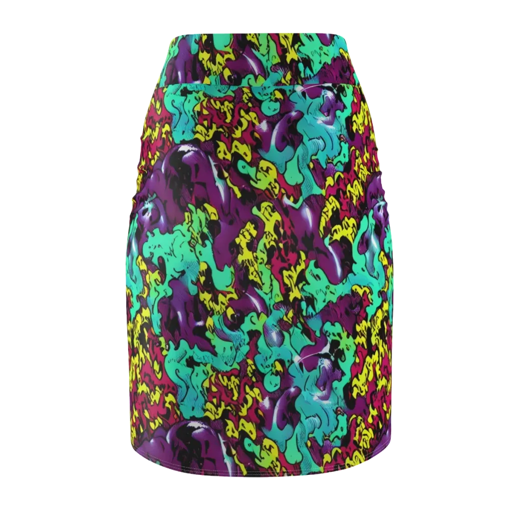Electric Jurassic on Pencil Skirt — Back