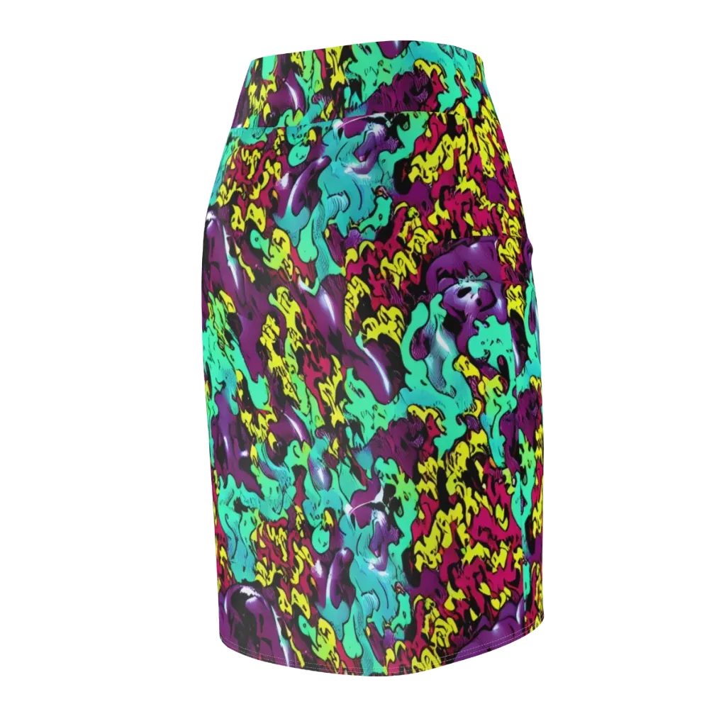 Electric Jurassic on Pencil Skirt — Back Side