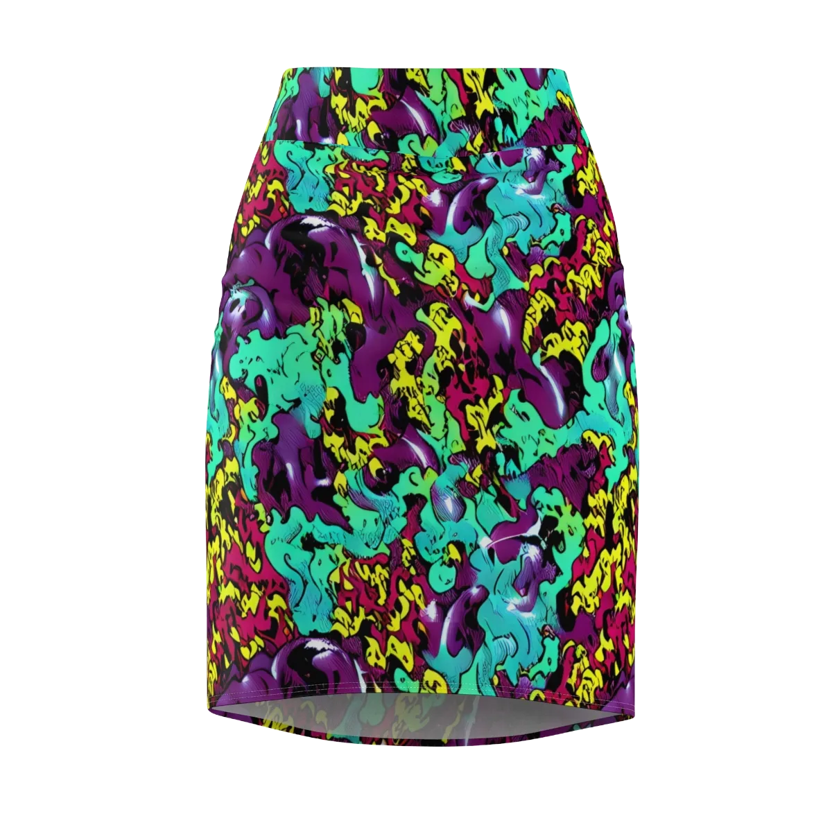 Electric Jurassic on Pencil Skirt — Front