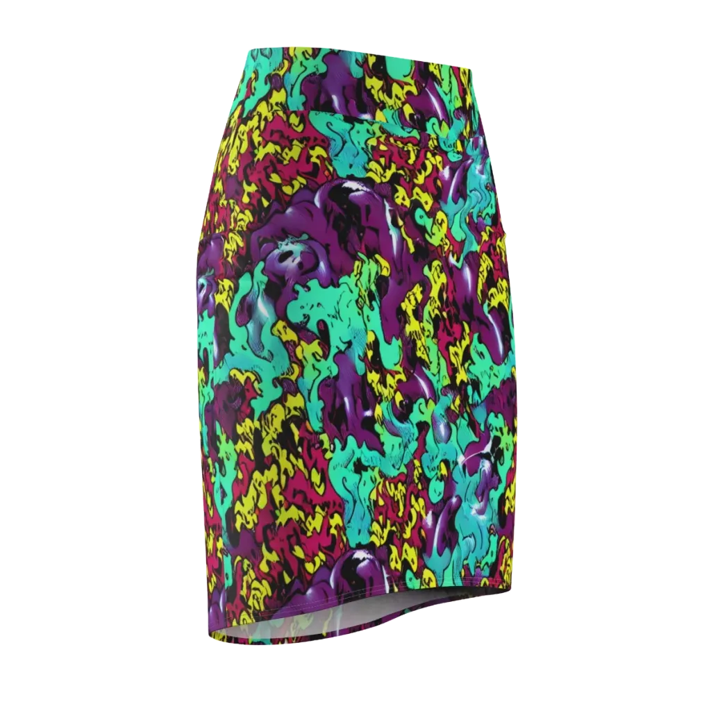 Electric Jurassic on Pencil Skirt — Front Side