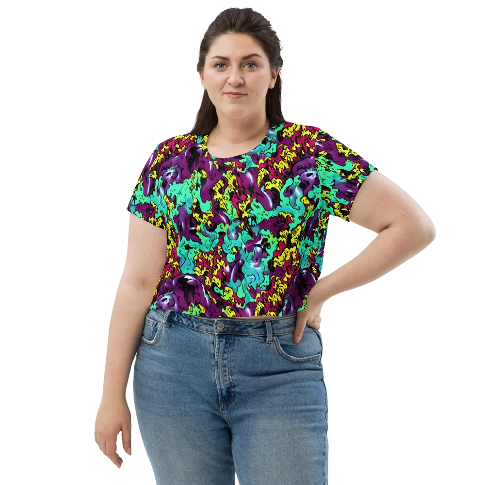 Electric Jurassic on Crop Tee — Front