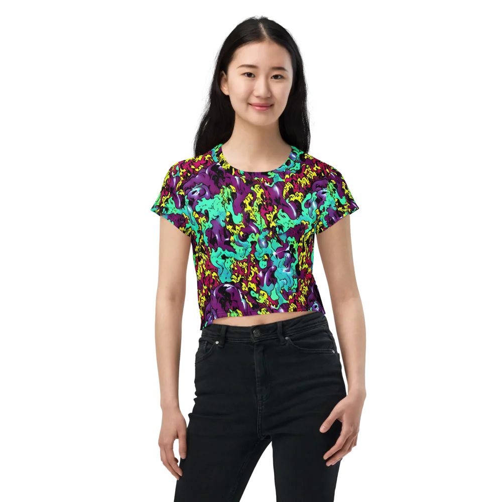 Electric Jurassic on Crop Tee — Front
