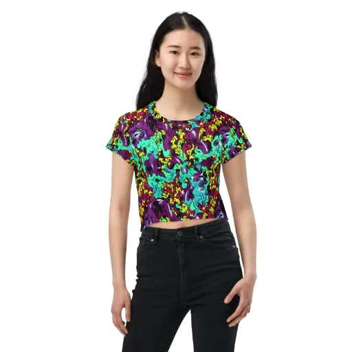Electric Jurassic on a Crop Tee