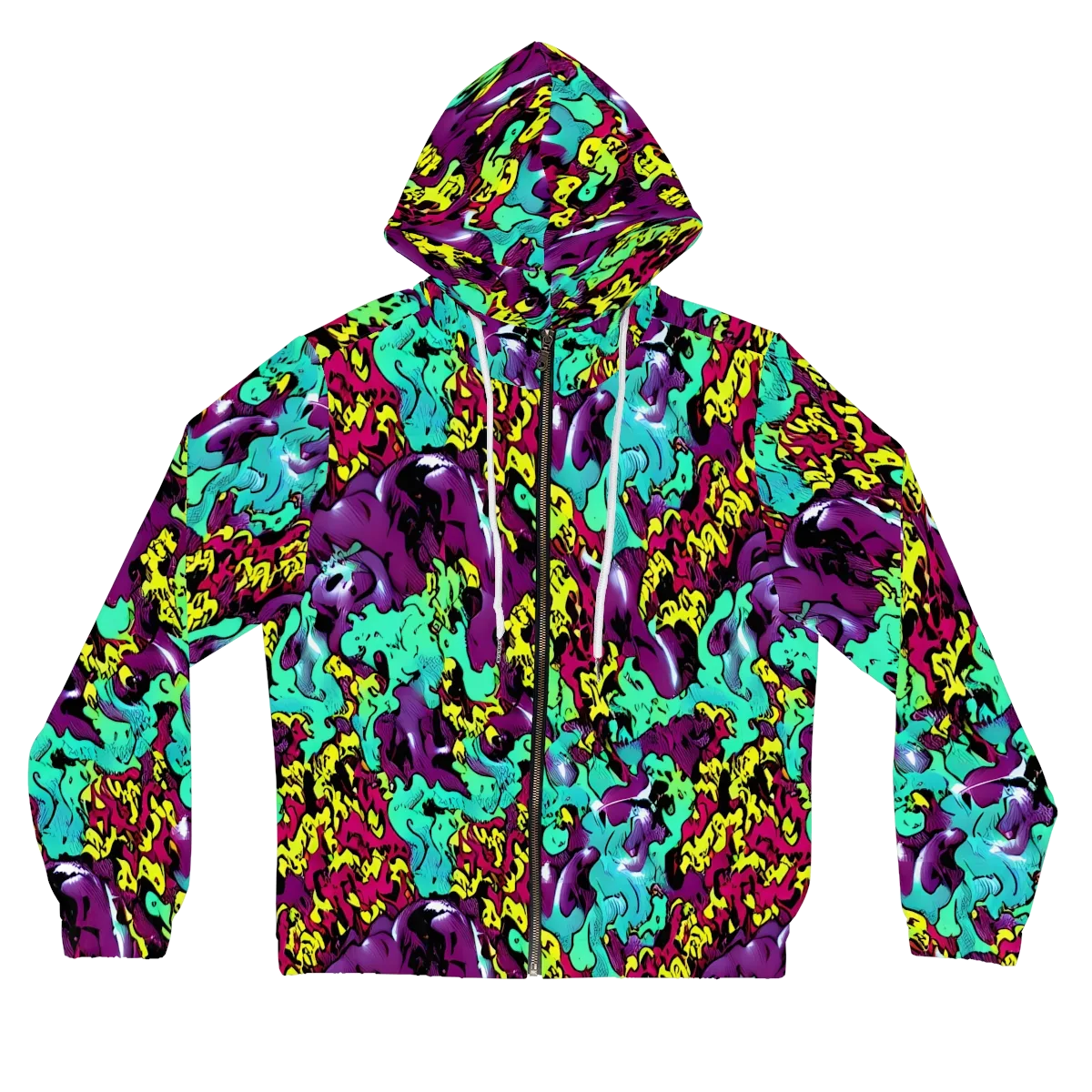 Electric Jurassic on Women's Full-Zip Hoodie — Front