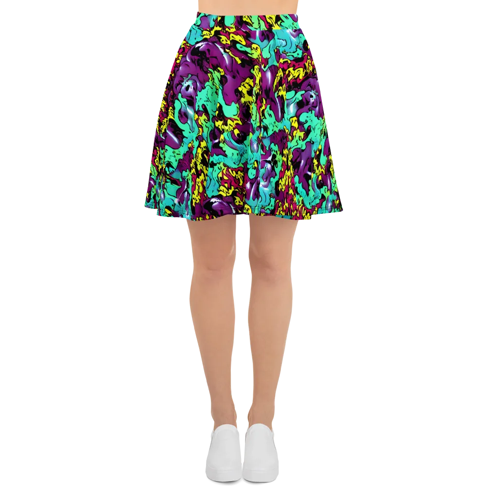 Electric Jurassic on Skater Skirt — Front