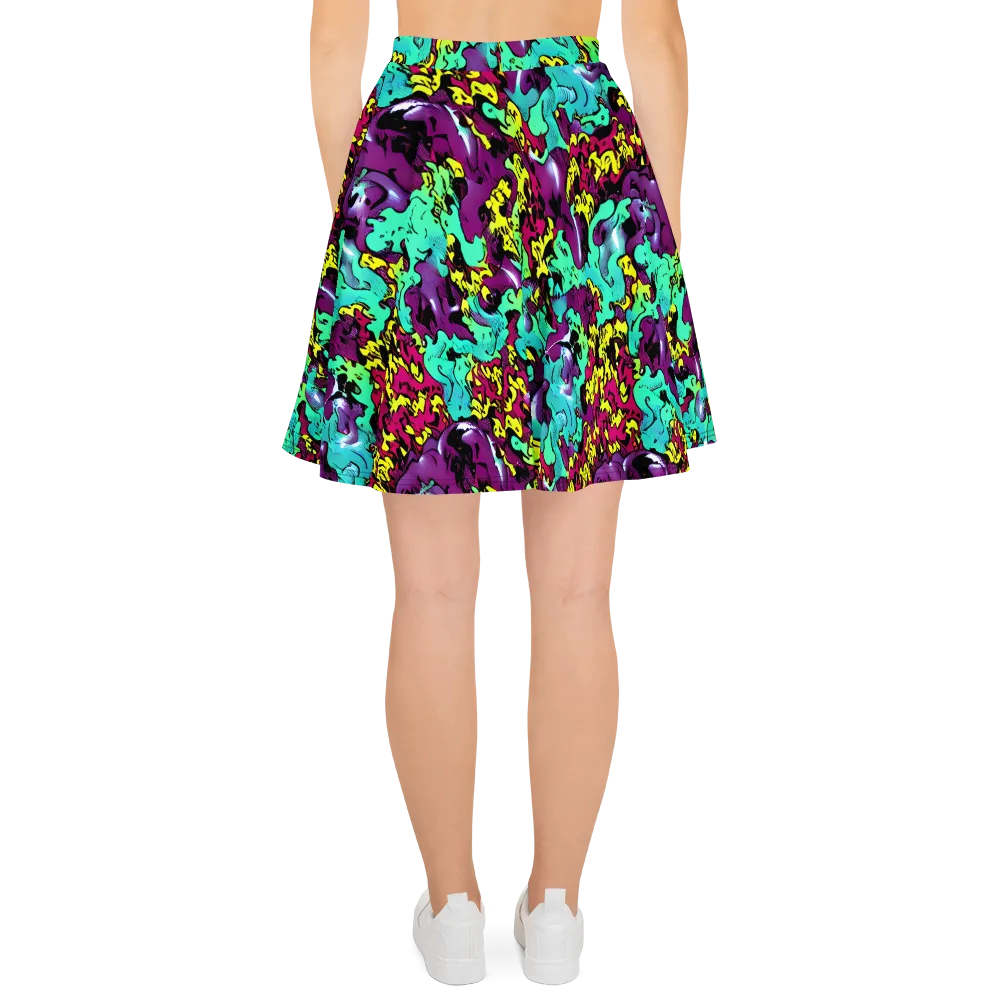 Electric Jurassic on Skater Skirt — Back