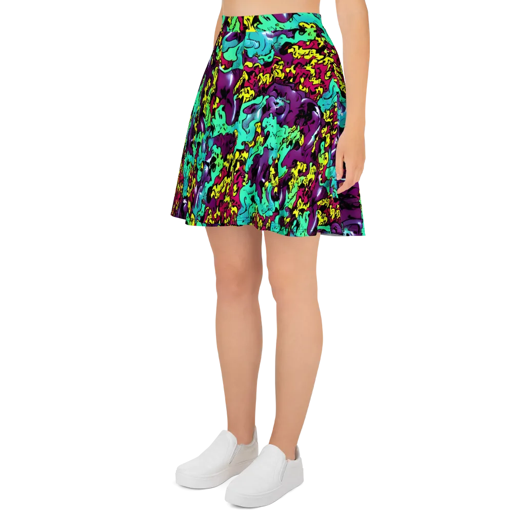 Electric Jurassic on Skater Skirt — Left