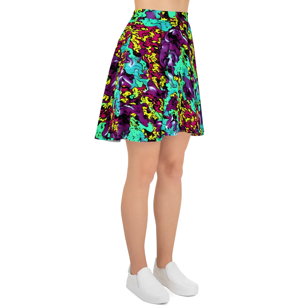 Electric Jurassic on Skater Skirt — Right