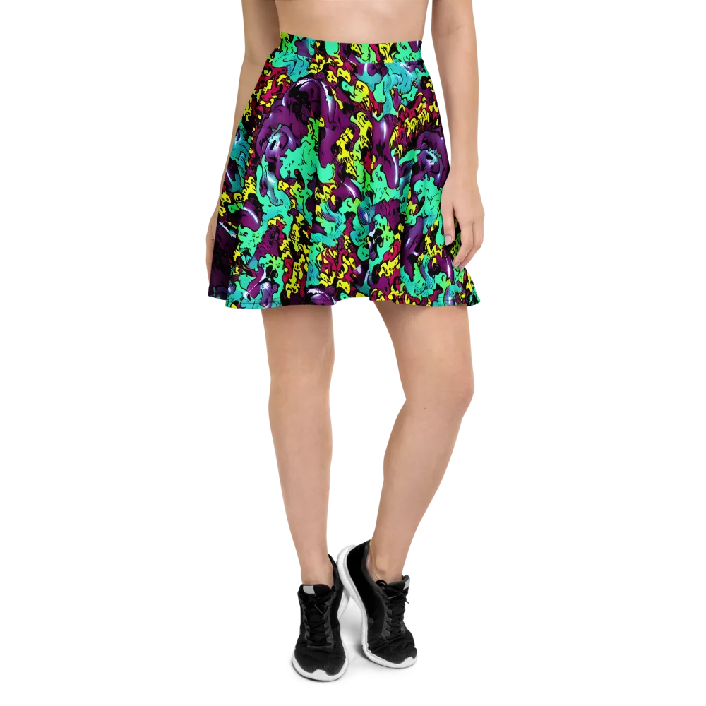 Electric Jurassic on Skater Skirt — Front