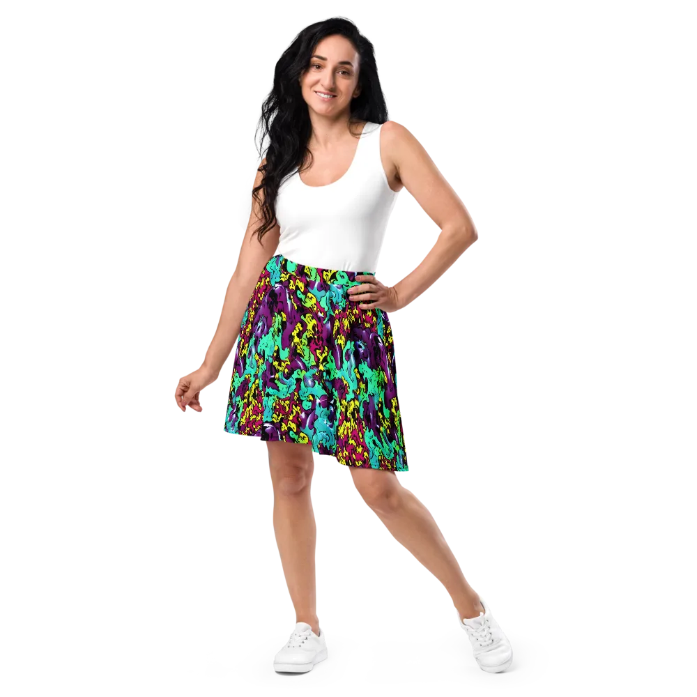 Electric Jurassic on Skater Skirt — Front