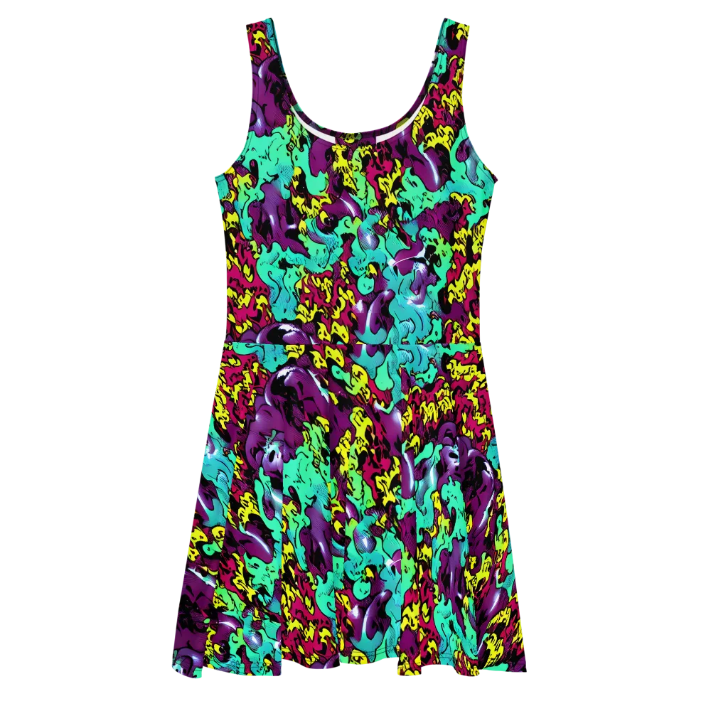 Electric Jurassic on Skater Dress — Front