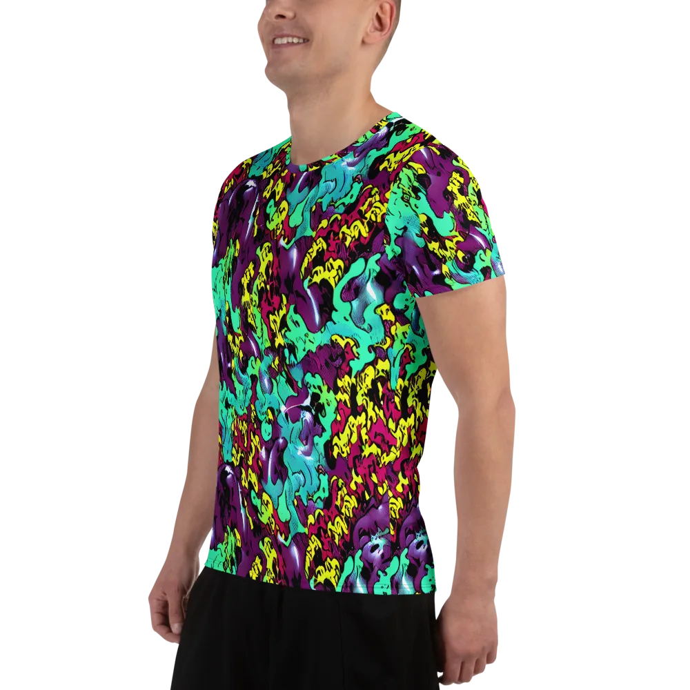 Electric Jurassic on Men's Athletic T-Shirt — Left